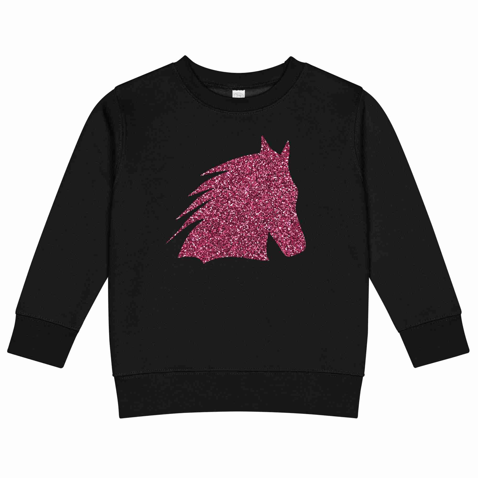 Glitter Horse Head Kids Crew Neck Sweatshirt - Image 2