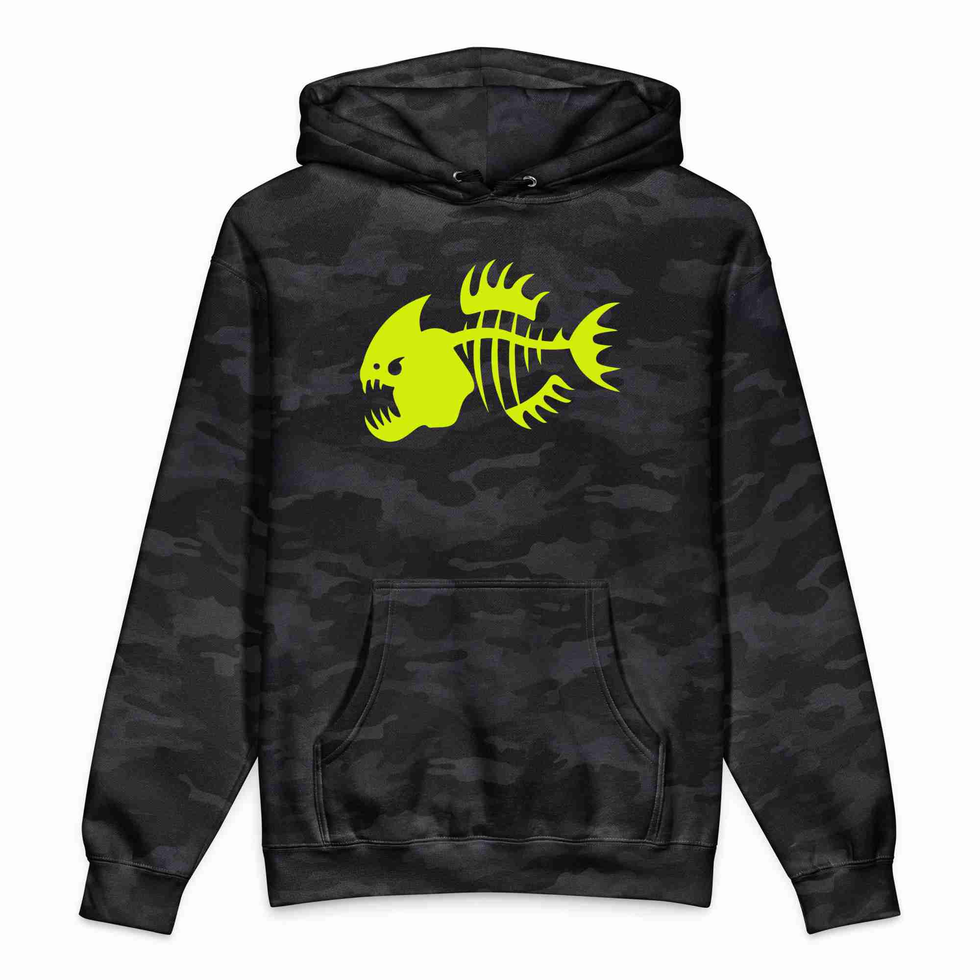 Yellow Piranha Unisex Heavyweight Hooded Sweatshirt
