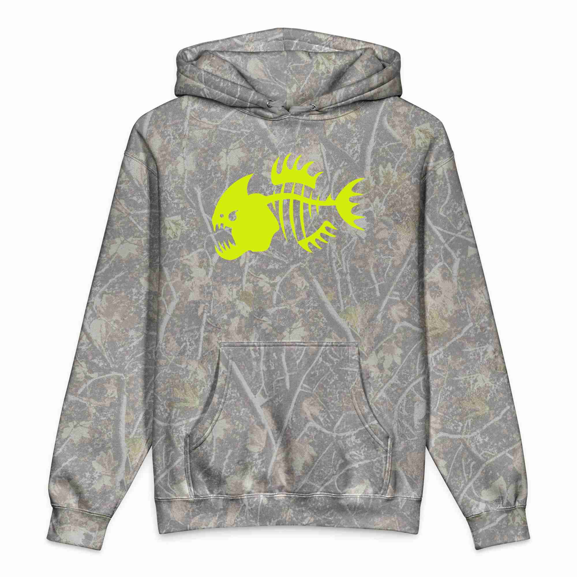 Yellow Piranha Unisex Heavyweight Hooded Sweatshirt - Image 5