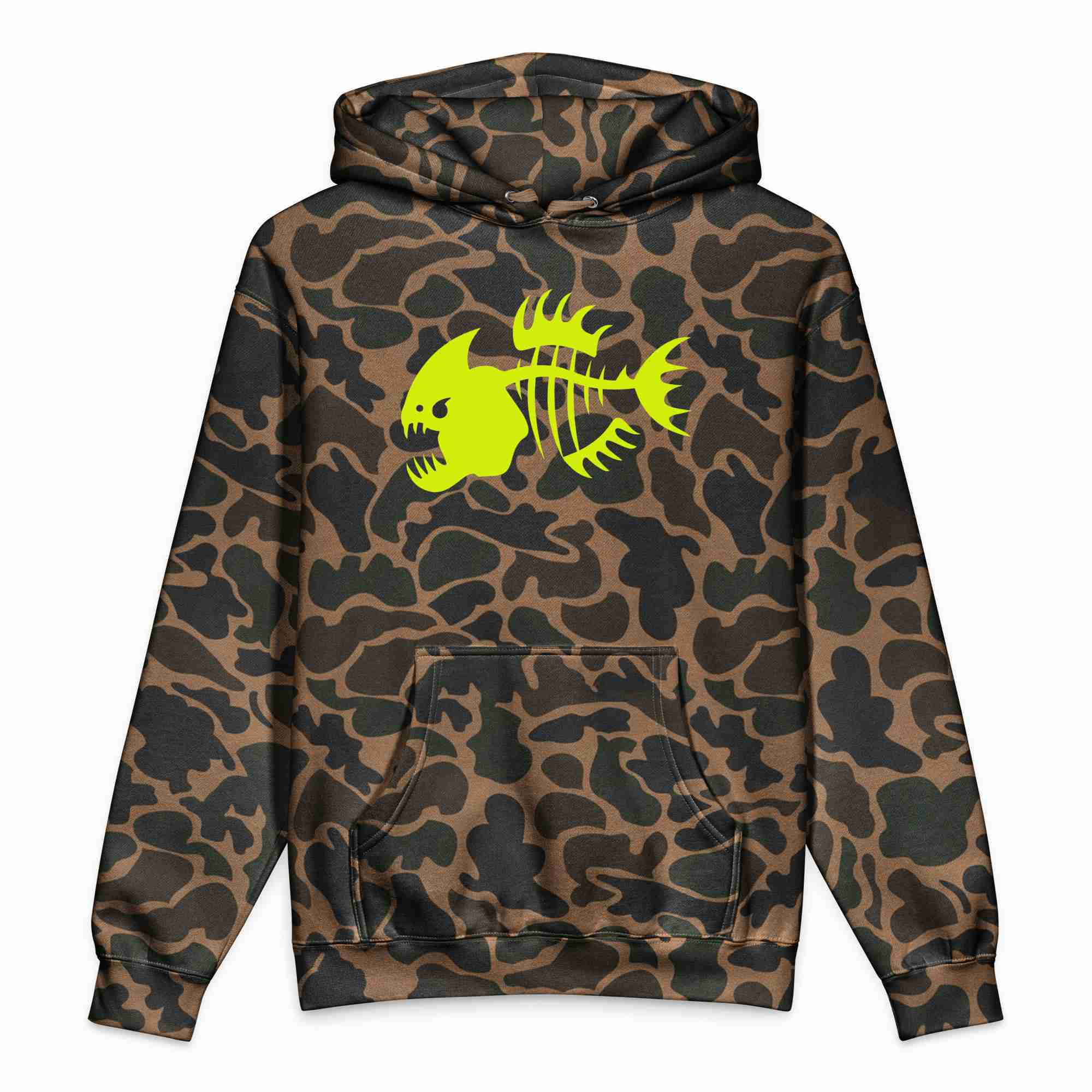 Yellow Piranha Unisex Heavyweight Hooded Sweatshirt - Image 4